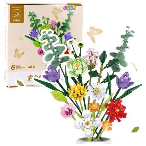 Építőkockák Dekoratív színes virágcsokor 836 db.
