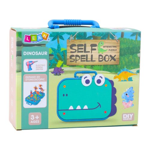 DIY csavarhúzó készlet bőrönd kirakós dinoszauruszok blokkok csavarhúzó 228 db.
