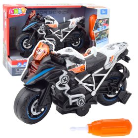   DIY versenykerékpár csavaró szétszerelő lámpák feketén hangzanak