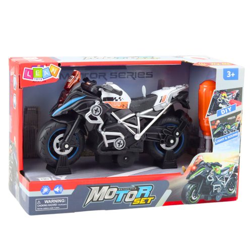 DIY versenykerékpár csavaró szétszerelő lámpák feketén hangzanak