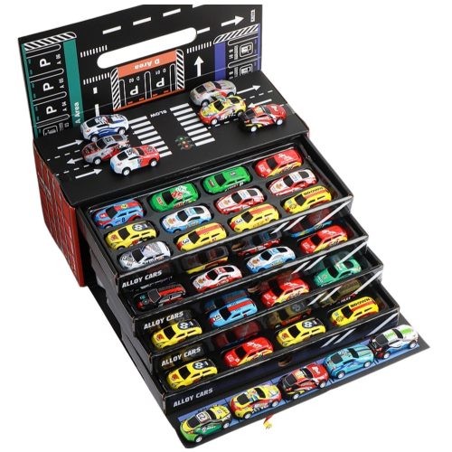 Visszahúzható autók készlete konténerben 48 db.