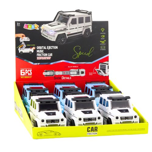 Off-Road Car Metal Rejtett Autó Fény Hang Fehér Kék