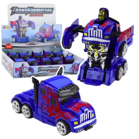   Teherautó Auto Robot 2 az 1-ben meghajtó piros minták kék