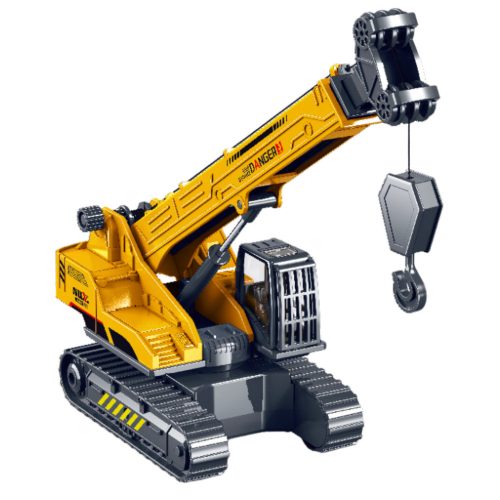 Lánctalpas daru, kihúzható, 360°-ban forgó fülke sárga