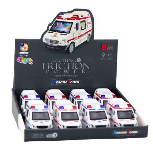 Rendőrautó Mentőautó Nyíló Ajtaja Meghajtó Fények Hangok Mix