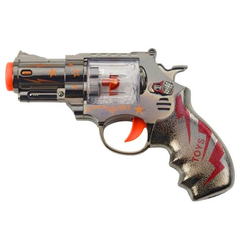 Toy Gun Revolver Magazin golyókkal Fények Hangok