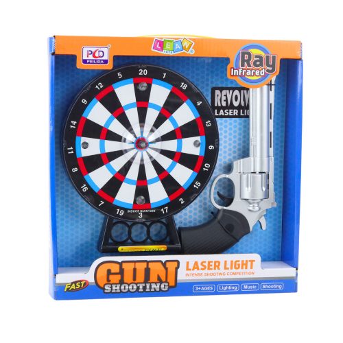 Lézeres revolver pisztolykészlet céllövöldözős játék fényhangokkal