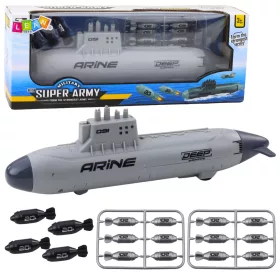 Hajó tengeralattjáró Torpedo Shooting Drive szürke 28cm