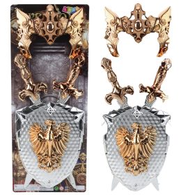 Lovag Készlet Pajzs Két Kard Maszk Ezüst Arany Sas