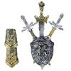 Knight Set 3 Swords Shield Protectors Reális dekoráció