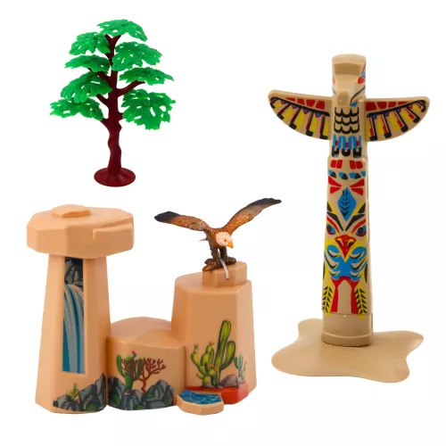 Indiai figurák falusi indiánok kajak totem készlete