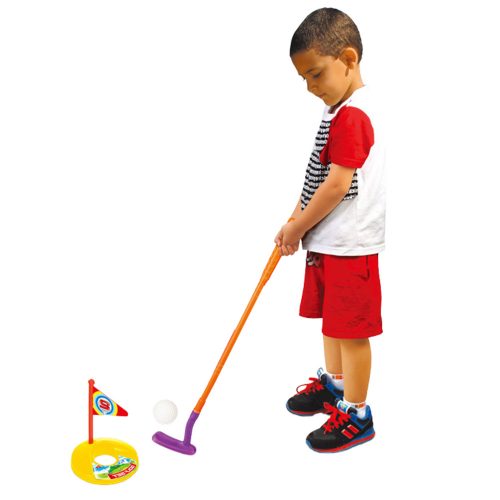 Golfkészlet kocsi, 3 ütő, 2 zászló, 4 labda