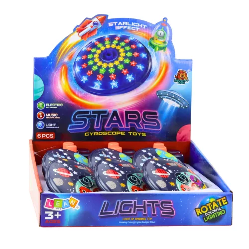 Színes világító lemeztartó ufó spinning felső