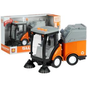 Street Sweeper Bin Lights Sounds Orange 1:16