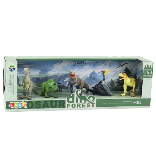 Valósághű erdei dinoszaurusz figurák készlete 5db