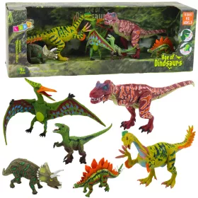   Dinoszaurusz figurák készlet mozgatható lábakkal és szájakkal 6 db