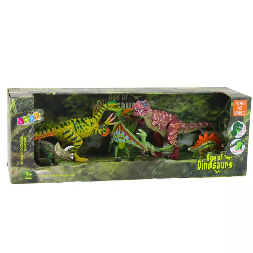 Dinoszaurusz figurák készlet mozgatható lábakkal és szájakkal 6 db