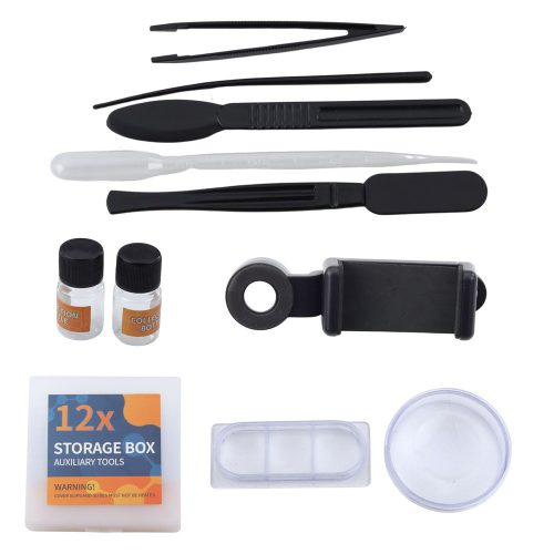 Tudományos oktatási mikroszkóp készlet 1200x nagyítású telefontartó