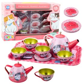 Tea kávéskészlet gyerekeknek Metal Cats Pink 15db