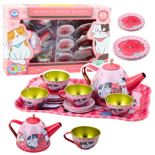 Tea kávéskészlet gyerekeknek Metal Cats Pink 15db