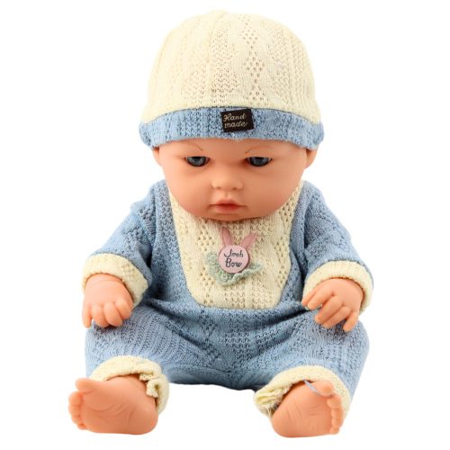 Babababa kék kötött ruhában sapkával