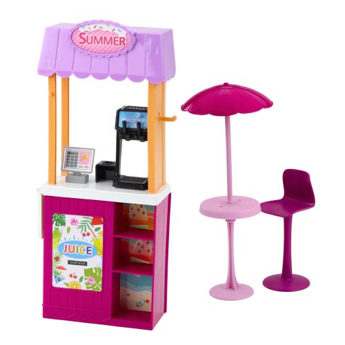 Anlily babakészlet a tengerparton medencével, pálmafával, italállvánnyal és kiegészítőkkel