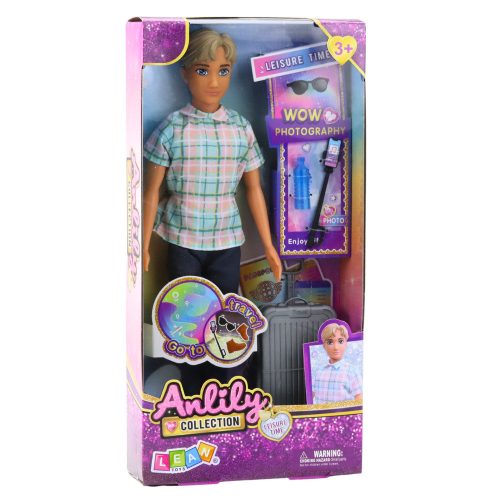 Anlily Doll Boy Kiegészítők Bőrönd Selfie Stick szemüveges üveg
