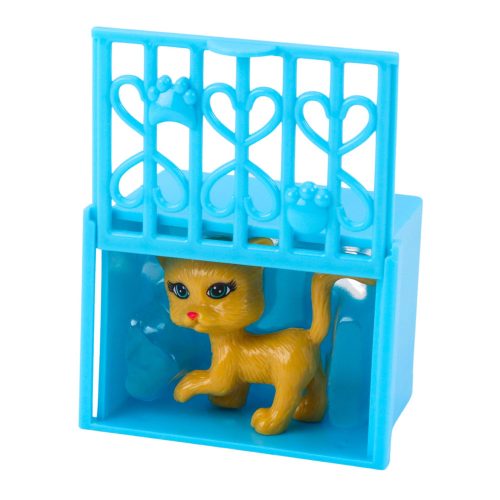 Mini baba kiegészítőkkel Kitty babakocsi rózsaszín baba szett