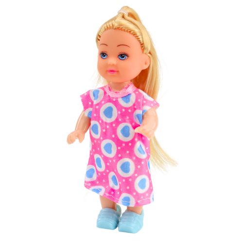 Mini babakészlet ápolási kiegészítők rózsaszín ruha