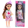 Mini hercegnő baba koronával, színes ruhával, 14 cm-es mix