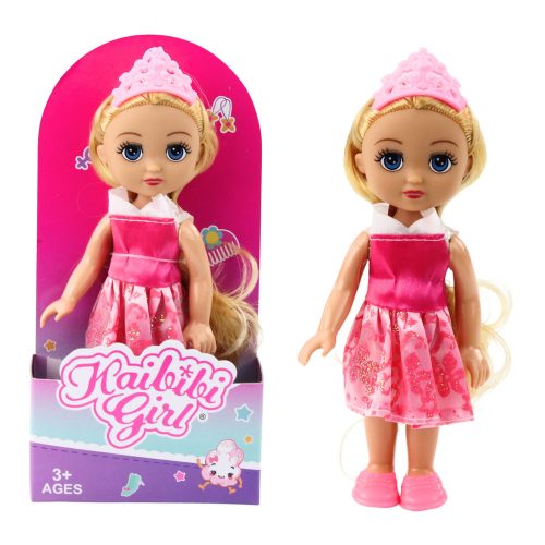 Mini Princess Doll Koronával díszített ruha 17cm Mix