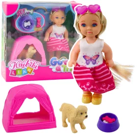 Mini baba szett kutyával, sátorral és kiegészítőkkel