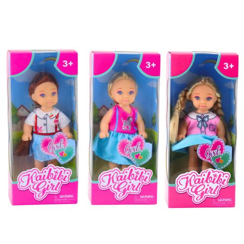 Kaibibi Mini Baba Hosszú Hajú Színes Ruha 12 cm Mix