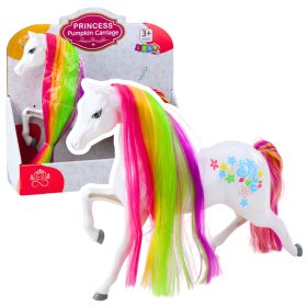   Figura nagy mese ló szivárvány sörény színes dekoráció fehér