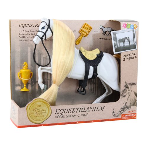 Ló hosszú sörényes nyeregpohárral Kefetartozékok Fehér