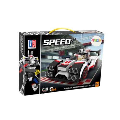 Építőblokkok Sports Car Racer Robot 2in1 Fehér 341 db.