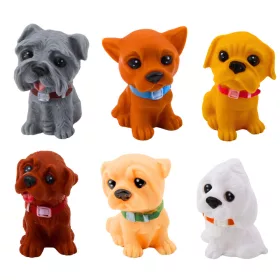 Figurakészlet Cuki Kutyák Kölykök Gumi 8cm 6db