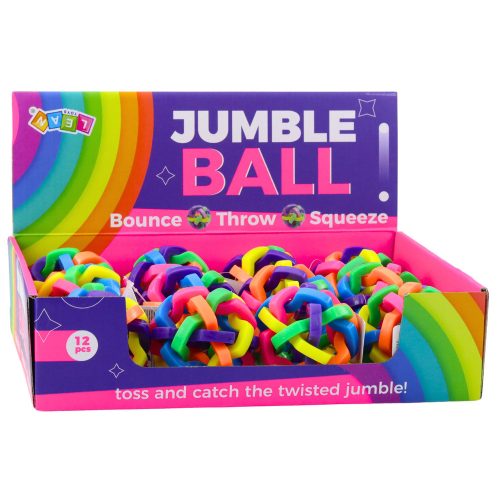 Fonott gumilabda Sensory Play Ball színes 7,5 cm