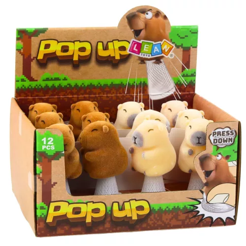 Ugráló Capybara Rugós Pop Up Bézs Barna 10cm