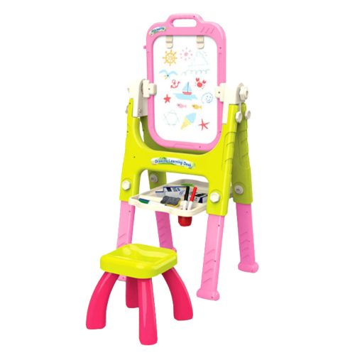 5 az 1-ben oktatótábla székkel, többfunkciós kiegészítőkkel, rózsaszín