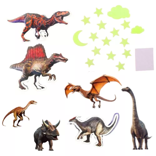Fluoreszkáló dinoszauruszok csillagai világító falmatricák