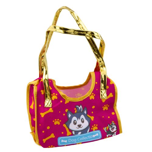 Husky Dog Egy táskában Plüss Kabalája Bújójáték Fehér Szürke