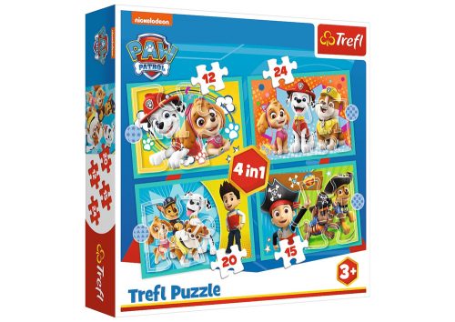 Paw Patrol 4 az 1-ben rejtvények Vidám Mancs Patrol Team Trefl 34346