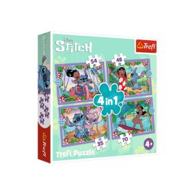 4 az 1-ben Crazy Day Lilo puzzle és Stitch Trefl 34633