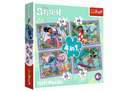 4 az 1-ben Crazy Day Lilo puzzle és Stitch Trefl 34633