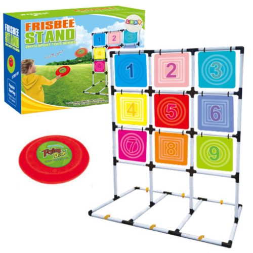 Ügyességi játék Frizbi korong dobása az otthoni kert céljára