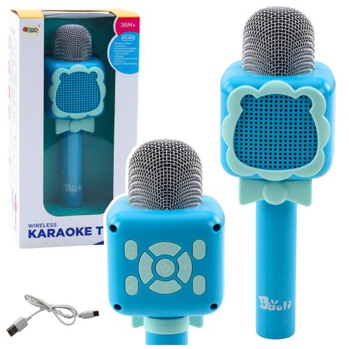 Vezeték nélküli Bluetooth mikrofon Karaoke Hangfelvétel Hangváltó Kék