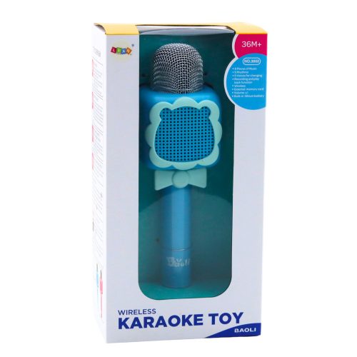 Vezeték nélküli Bluetooth mikrofon Karaoke Hangfelvétel Hangváltó Kék