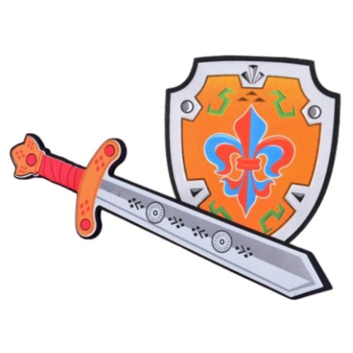 Lovagkészlet Pajzs Kard Habszivacs Embléma Liliom 2db