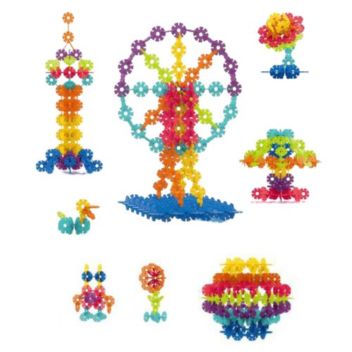 Hópehely építőkockák bőröndben 140db